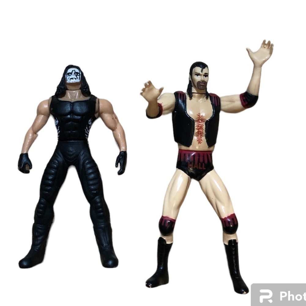 Vintage Steel Slammers WCW Sting Die Cast Scott Hall Razor Bundle Mini Figure